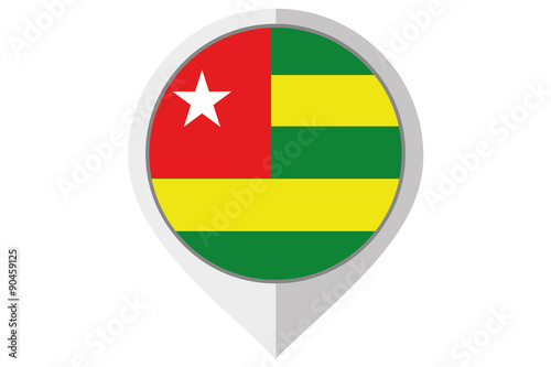 Free Download Flag Illustration inside a pointed of the country of Togo - GFXLoad
