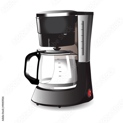 Photo coffee machine for espresso. Vector illustration