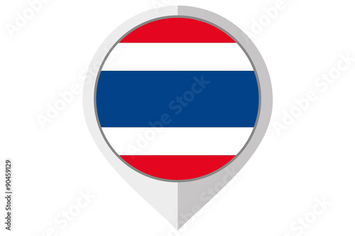 Free Download Flag Illustration inside a pointed of the country of Thailand - GFXLoad