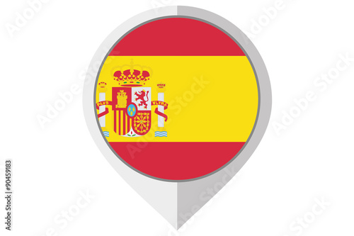 Free Download Flag Illustration inside a pointed of the country of Spain - GFXLoad