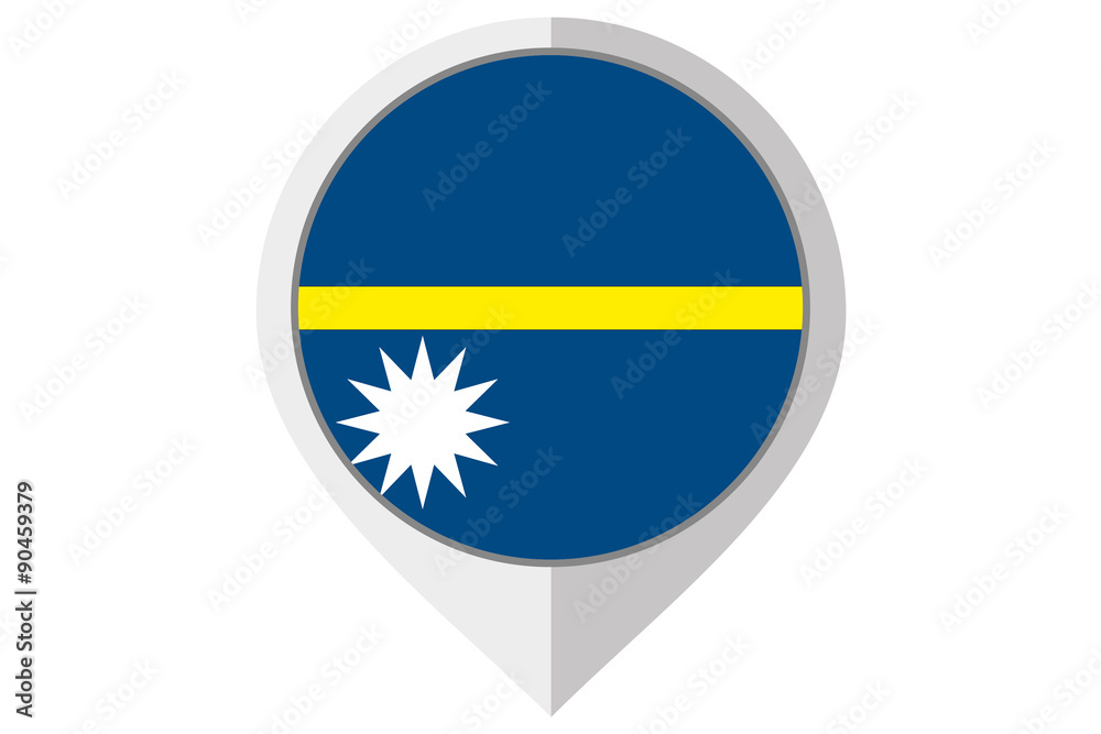 Flag Illustration inside a pointed of the country of Nauru Flag Illustration inside a pointed of the country of Nauru