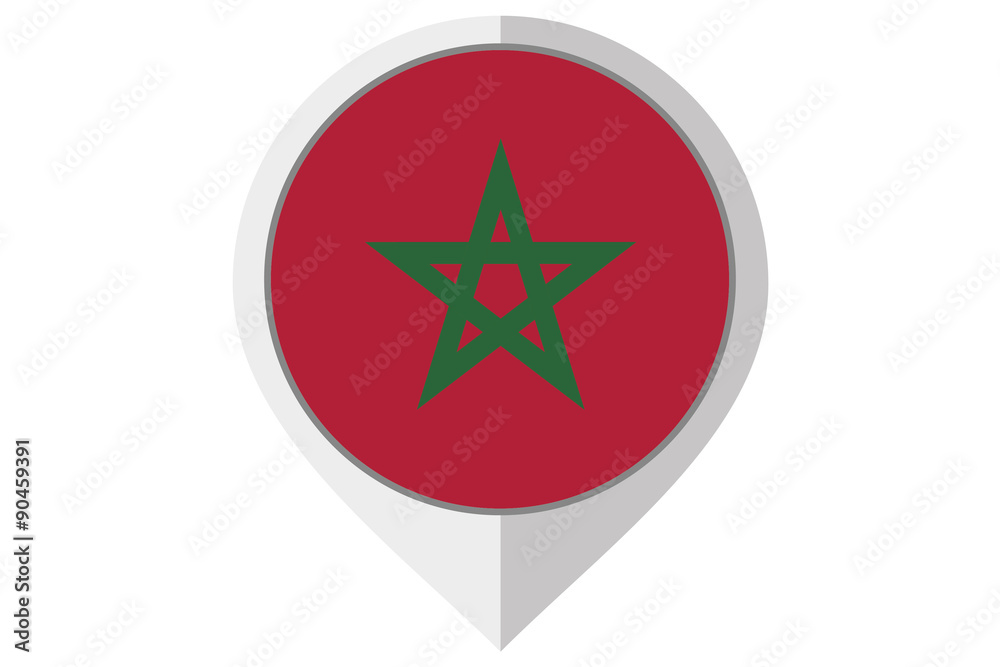 Flag Illustration inside a pointed of the country of Morocco Flag Illustration inside a pointed of the country of Morocco