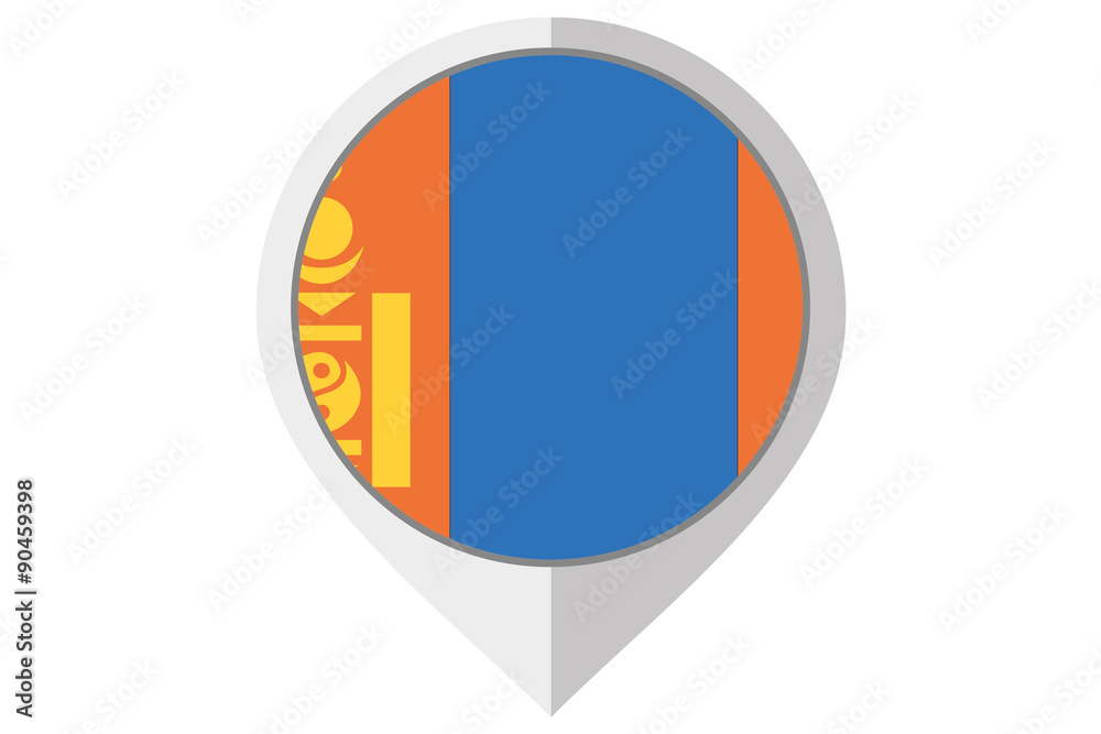Fototapeta premium Flag Illustration inside a pointed of the country of Mongolia