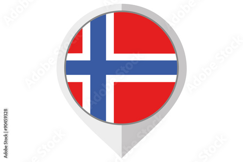 Free Download Flag Illustration inside a pointed of the country of Norway - GFXLoad