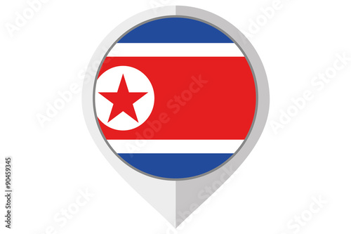 Free Download Flag Illustration inside a pointed of the country of North Korea - GFXLoad