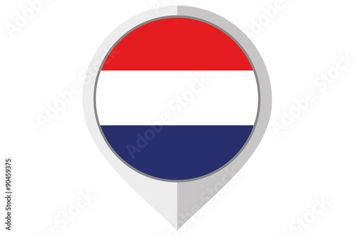 Free Download Flag Illustration inside a pointed of the country of Netherlands - GFXLoad