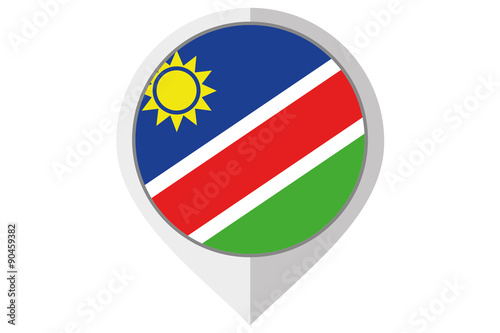 Free Download Flag Illustration inside a pointed of the country of Namibia - GFXLoad