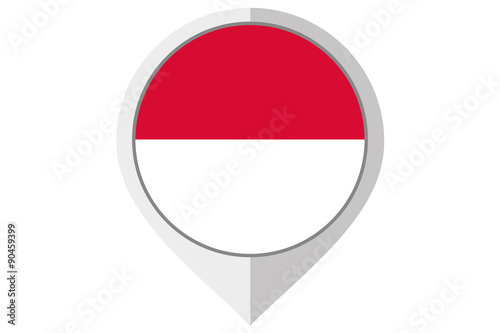 Free Download Flag Illustration inside a pointed of the country of Monaco - GFXLoad