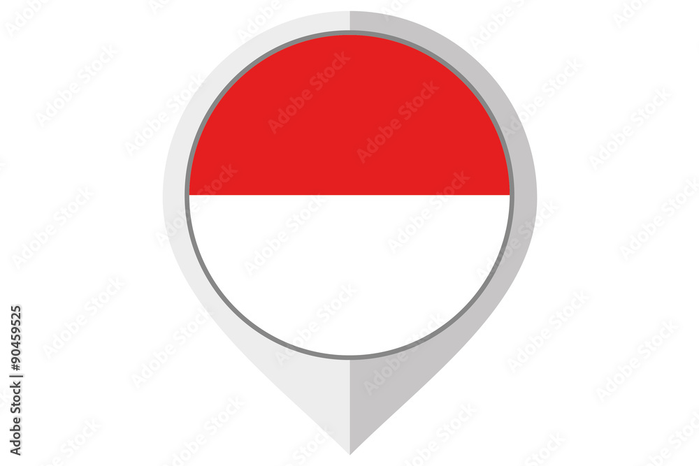 Flag Illustration inside a pointed of the country of Indonesia