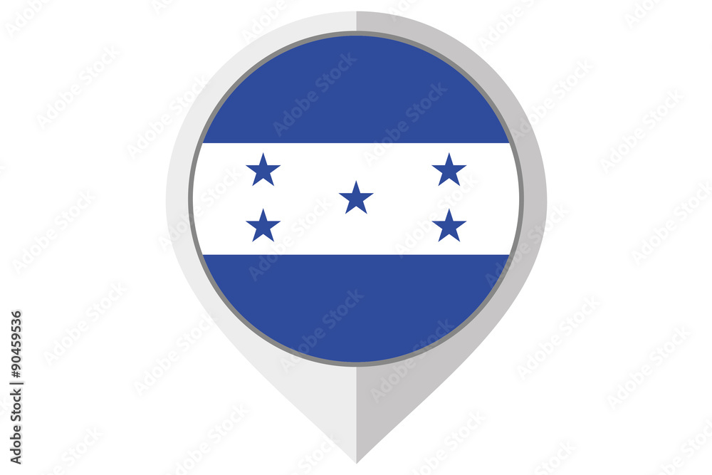 Flag Illustration inside a pointed of the country of Honduras Flag Illustration inside a pointed of the country of Honduras