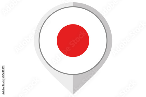 Free Download Flag Illustration inside a pointed of the country of Japan - GFXLoad