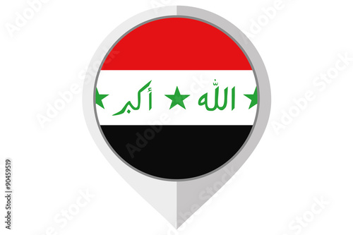 Free Download Flag Illustration inside a pointed of the country of Iraq - GFXLoad
