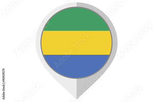 Flag Illustration inside a pointed of the country of Gabon Free Download Flag Illustration inside a pointed of the country of Gabon - GFXLoad