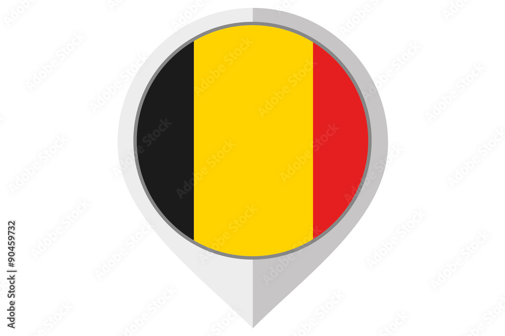 Fototapeta premium Flag Illustration inside a pointed of the country of Belgium