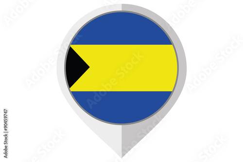 Flag Illustration inside a pointed of the country of Bahamas Free Download Flag Illustration inside a pointed of the country of Bahamas - GFXLoad