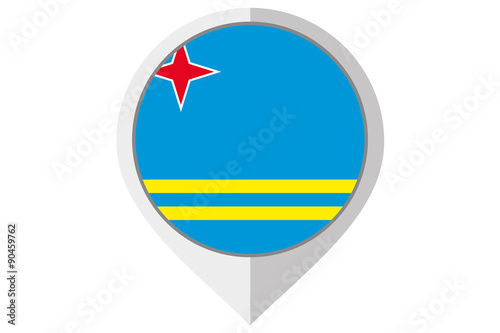 Flag Illustration inside a pointed of the country of Aruba Free Download Flag Illustration inside a pointed of the country of Aruba - GFXLoad