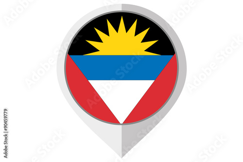 Free Download Flag Illustration inside a pointed of the country of Antigua and - GFXLoad
