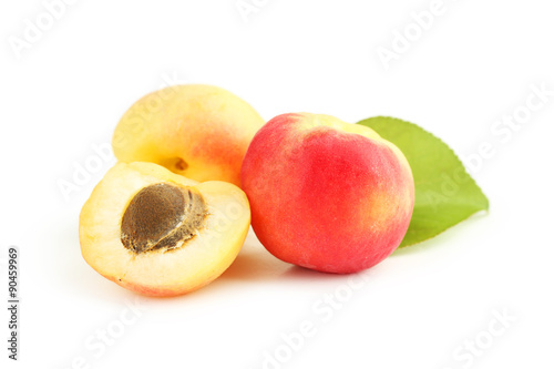 Fresh apricots isolated on a white