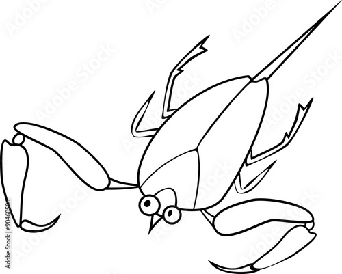Coloring page water scorpion