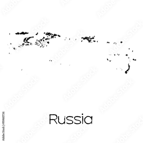 Scribbled Shape of the Country of Russia