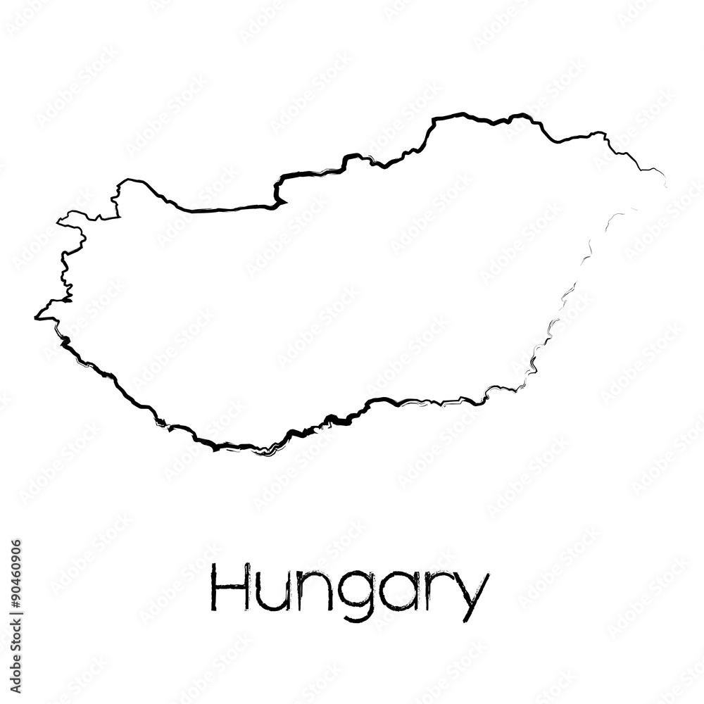 Scribbled Shape of the Country of Hungary Stock Illustration | Adobe Stock