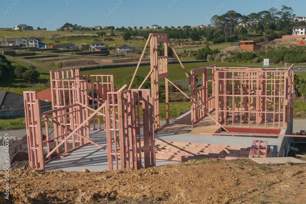 Fototapeta premium Construction of new home building, Auckland, New Zealand