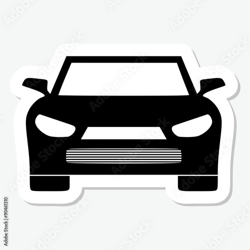Monochrome sicker car icon