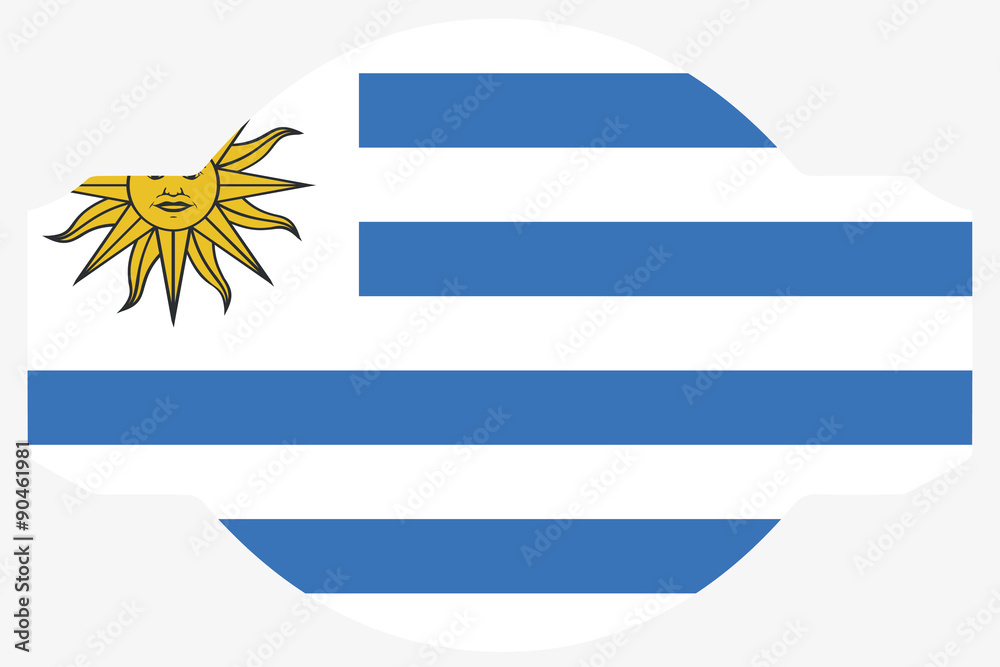 Fototapeta premium Flag Illustration within a Sign of the country of Uruguay