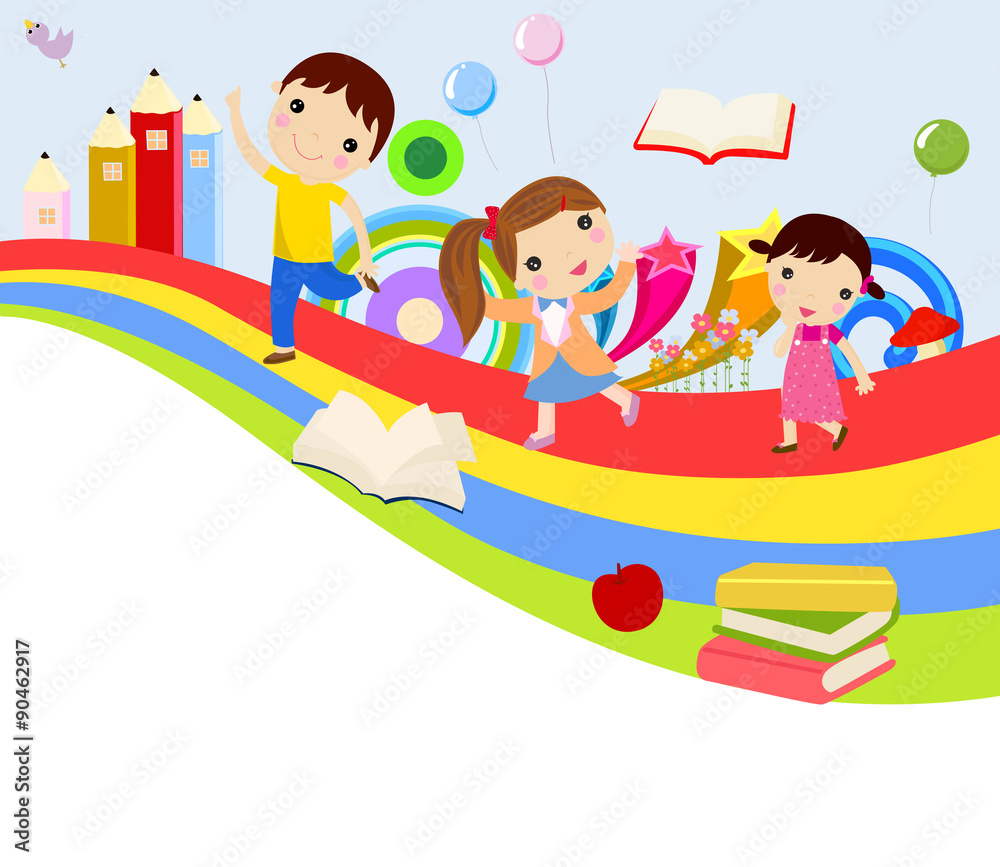 Children and rainbow Children and rainbow