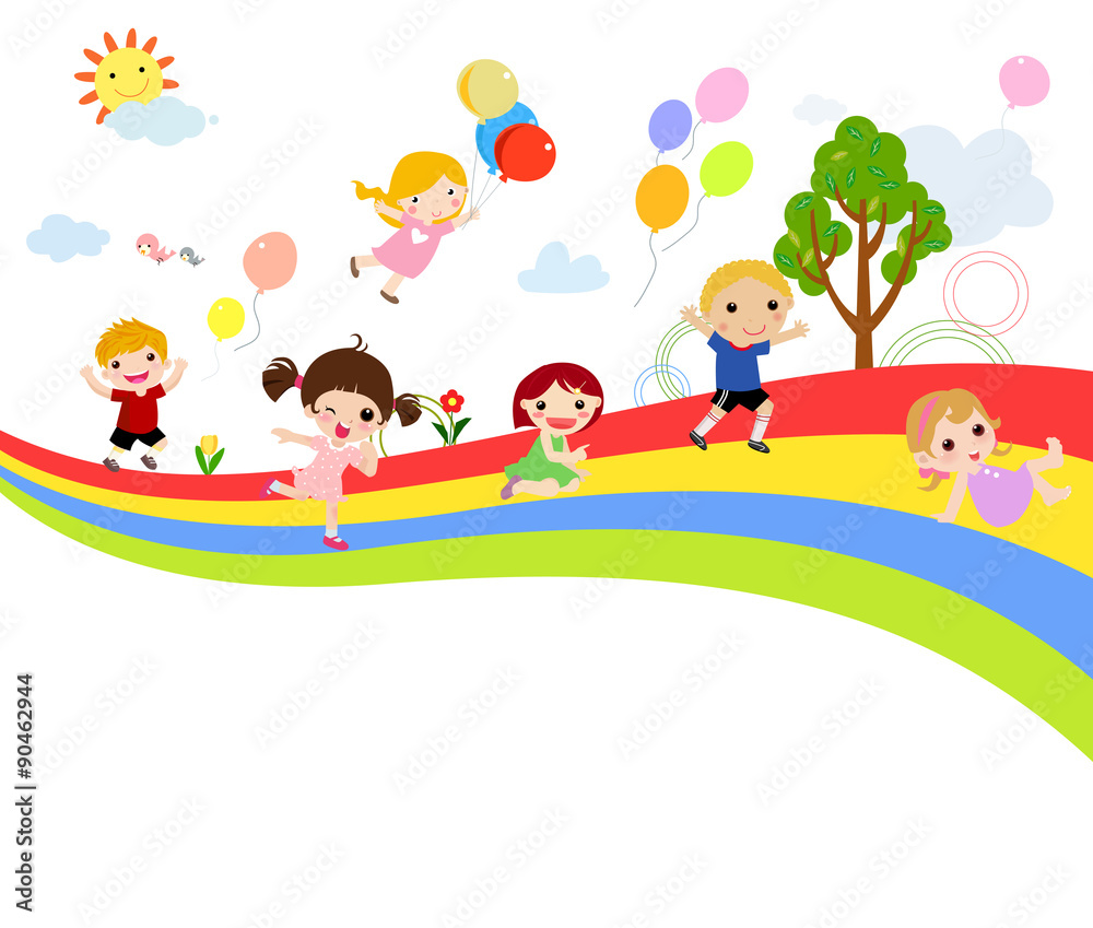 Children and rainbow