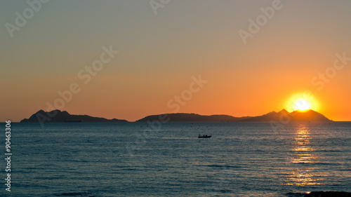 sunset on Cies islands photo