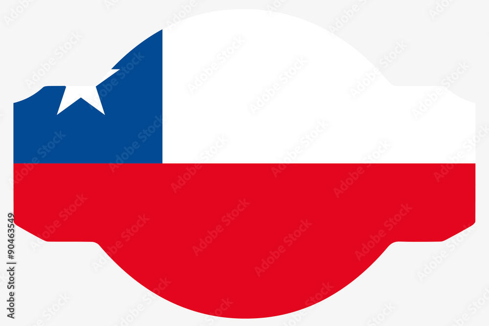 Flag Illustration within a Sign of the country of Chile Flag Illustration within a Sign of the country of Chile