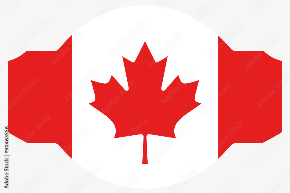 Flag Illustration within a Sign of the country of Canada Flag Illustration within a Sign of the country of Canada