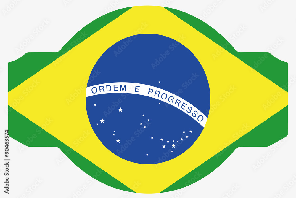 Obraz premium Flag Illustration within a Sign of the country of Brazil