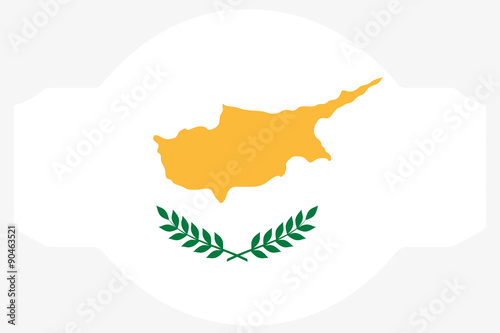 Flag Illustration within a Sign of the country of Cyprus