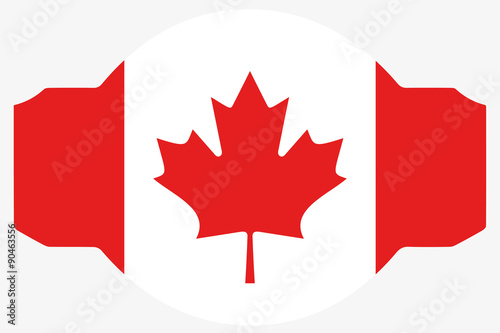 Flag Illustration within a Sign of the country of Canada