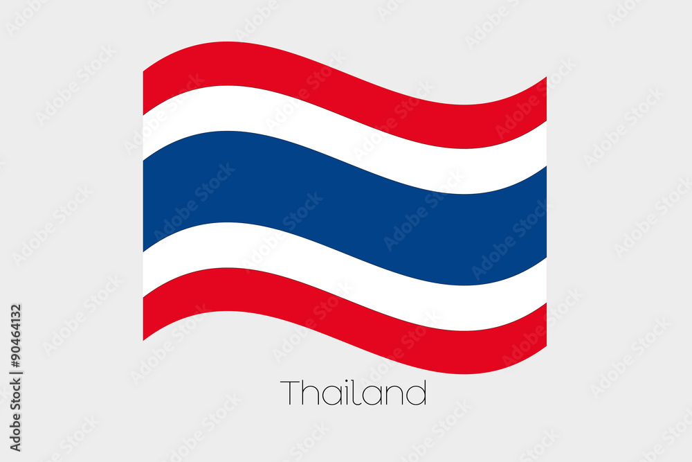 3D Waving Flag Illustration of the country of Thailand 3D Waving Flag Illustration of the country of Thailand