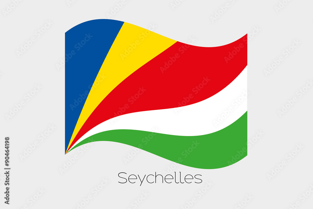 Obraz premium 3D Waving Flag Illustration of the country of Seychelles