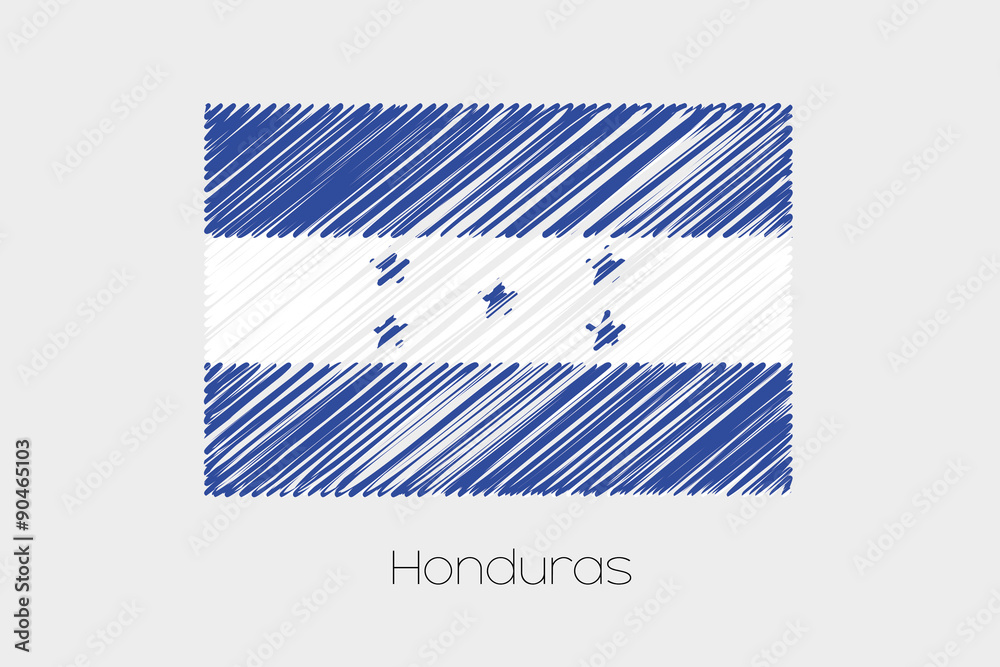 Scribbled Flag Illustration of the country of Honduras Scribbled Flag Illustration of the country of Honduras