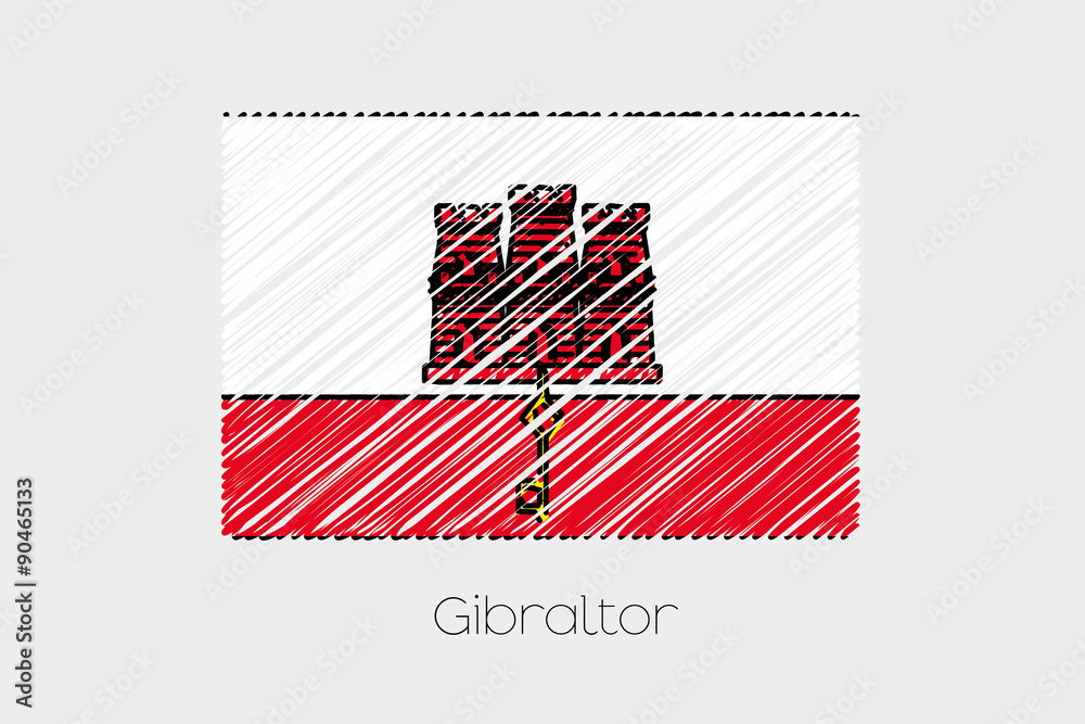 Scribbled Flag Illustration of the country of Gibraltar
