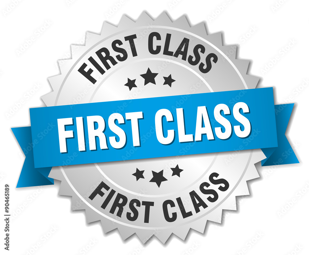 first class 3d silver badge with blue ribbon first class 3d silver badge with blue ribbon