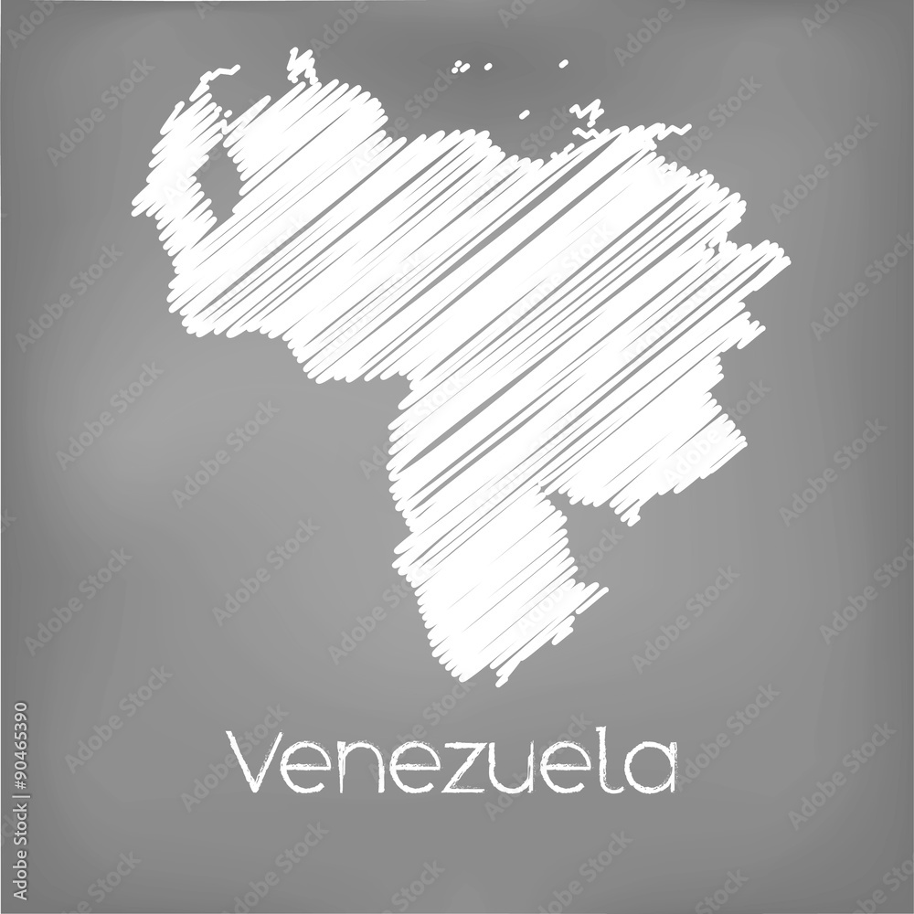 Scribbled Map of the country of Venezuela Scribbled Map of the country of Venezuela
