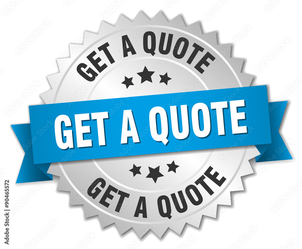 get a quote 3d silver badge with blue ribbon get a quote 3d silver badge with blue ribbon