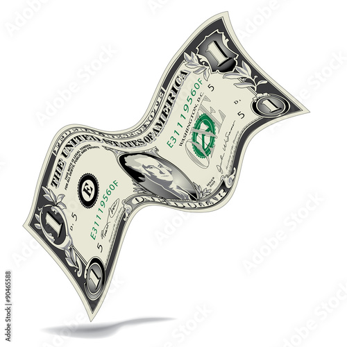 A Dancing Dollar Bill Vector illustration with space for text