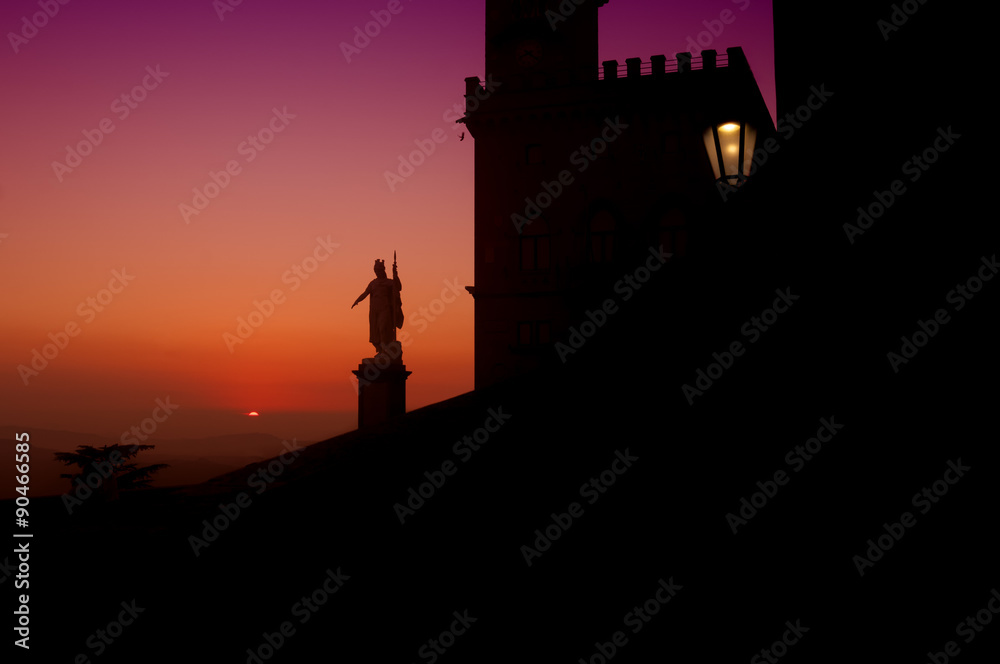 sunset from the fortress of San Marino