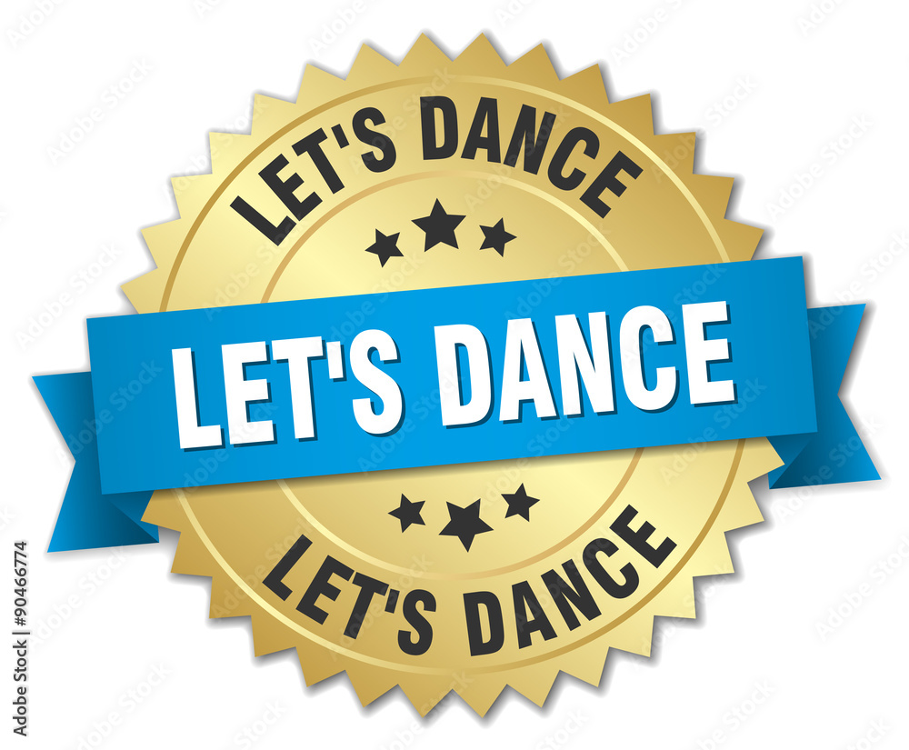 let's dance 3d gold badge with blue ribbon let's dance 3d gold badge with blue ribbon