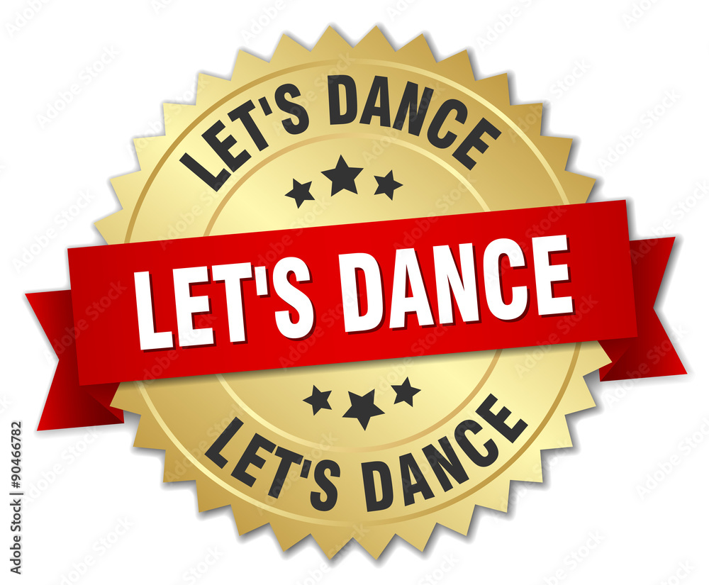 let's dance 3d gold badge with red ribbon let's dance 3d gold badge with red ribbon