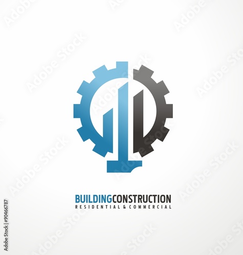 Building construction and engineering logo design concept