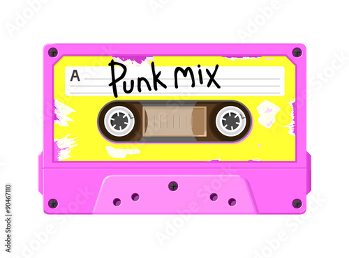 Punk Mix Tape.  A Punk retro audio cassette tape containing favorite Punk songs.