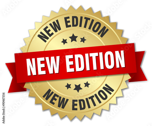 new edition 3d gold badge with red ribbon